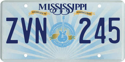 MS license plate ZVN245