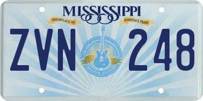 MS license plate ZVN248