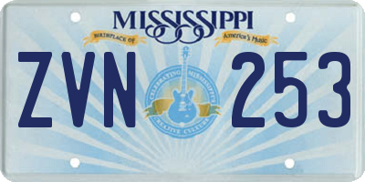 MS license plate ZVN253