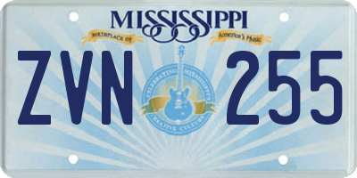 MS license plate ZVN255