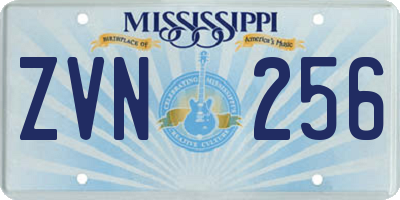 MS license plate ZVN256