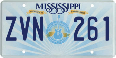 MS license plate ZVN261