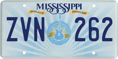 MS license plate ZVN262