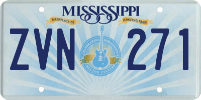 MS license plate ZVN271