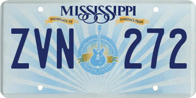 MS license plate ZVN272
