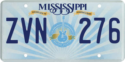 MS license plate ZVN276