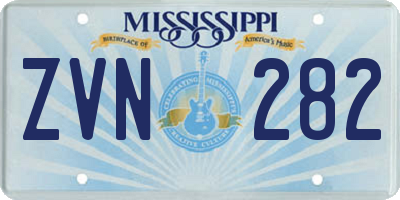 MS license plate ZVN282