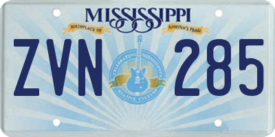 MS license plate ZVN285