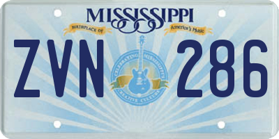 MS license plate ZVN286