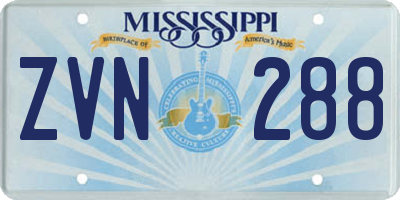 MS license plate ZVN288