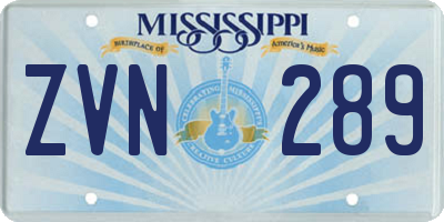 MS license plate ZVN289