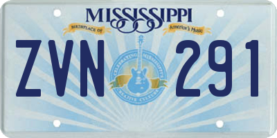 MS license plate ZVN291