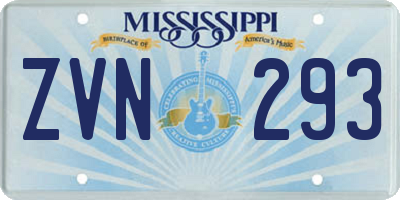 MS license plate ZVN293