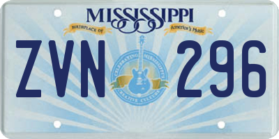 MS license plate ZVN296