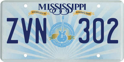 MS license plate ZVN302