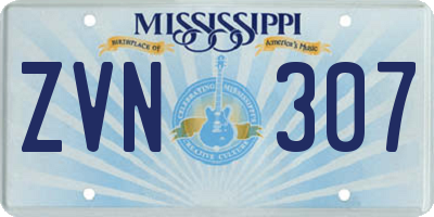 MS license plate ZVN307