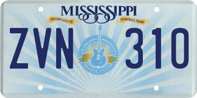MS license plate ZVN310