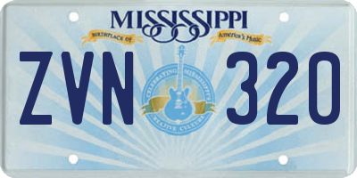 MS license plate ZVN320