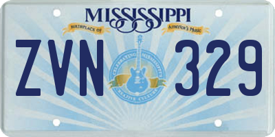 MS license plate ZVN329