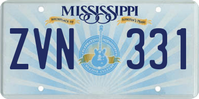 MS license plate ZVN331