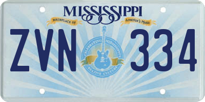 MS license plate ZVN334