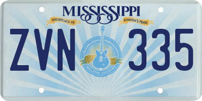 MS license plate ZVN335