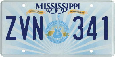 MS license plate ZVN341