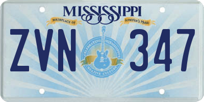 MS license plate ZVN347