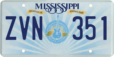 MS license plate ZVN351