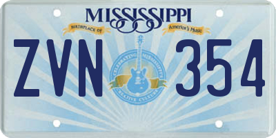 MS license plate ZVN354