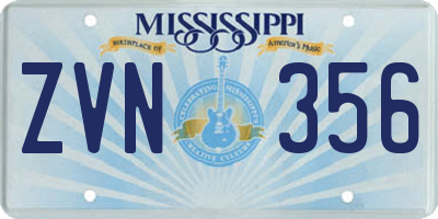 MS license plate ZVN356