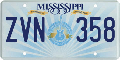 MS license plate ZVN358