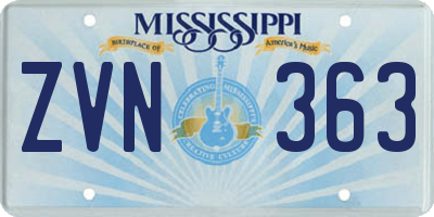 MS license plate ZVN363