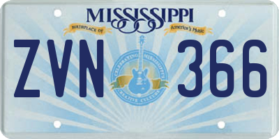 MS license plate ZVN366