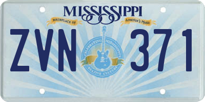 MS license plate ZVN371