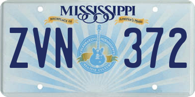 MS license plate ZVN372