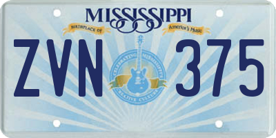 MS license plate ZVN375