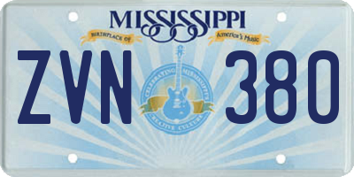 MS license plate ZVN380