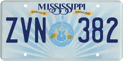 MS license plate ZVN382