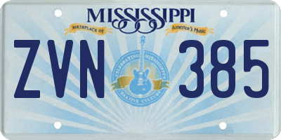 MS license plate ZVN385