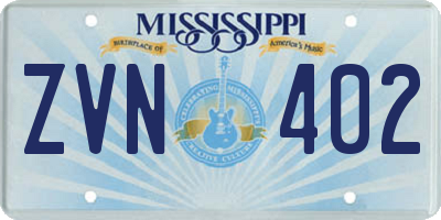 MS license plate ZVN402