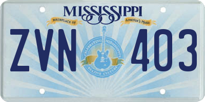 MS license plate ZVN403