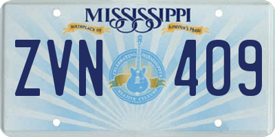 MS license plate ZVN409