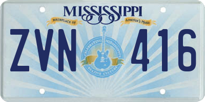 MS license plate ZVN416