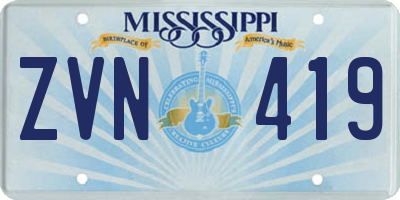 MS license plate ZVN419