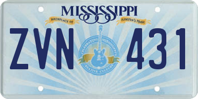 MS license plate ZVN431