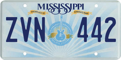 MS license plate ZVN442