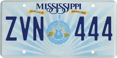 MS license plate ZVN444