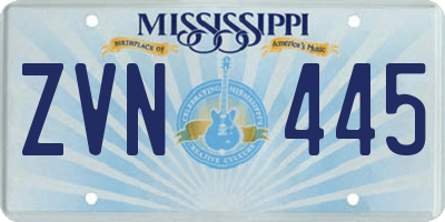 MS license plate ZVN445