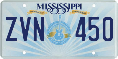 MS license plate ZVN450